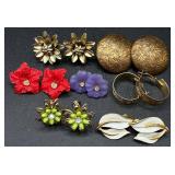 Assortment of Vintage Floral Brooches, Earrings, Necklaces, and Bracelets