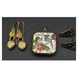 Assortment of Vintage Floral Brooches, Earrings, Necklaces, and Bracelets