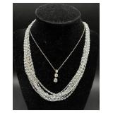 Silver Tone Assortment of Necklaces, Bracelets, Earrings and Pendants