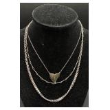 Silver Tone Assortment of Necklaces, Bracelets, Earrings and Pendants