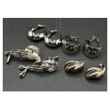 Silver Tone Assortment of Necklaces, Bracelets, Earrings and Pendants