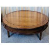 Drexel Furniture Pair of End Tables and Round Coffee Table