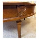 Drexel Furniture Pair of End Tables and Round Coffee Table