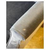 Pair of Pembrook Chair Co. Blue Velvet Wingback Chairs