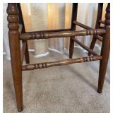 Set of Four Vintage Oak Pressed Back Dining Chairs with Cane Seats
