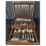 1847 Rogers Bros Adoration and Community Onieda 1969 Modern Baroque Silverplate Dinnerware Sets with storage case