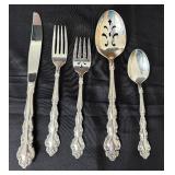 1847 Rogers Bros Adoration and Community Onieda 1969 Modern Baroque Silverplate Dinnerware Sets with storage case