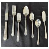 1847 Rogers Bros Adoration and Community Onieda 1969 Modern Baroque Silverplate Dinnerware Sets with storage case