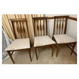 Mid Century Modern Dining Table with 6 Chairs and Leaf