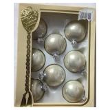 Large Assortment of Vintage Christmas Ornaments with Set of Shiny Brite in Orginal Box