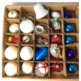 Large Assortment of Vintage Christmas Ornaments with Set of Shiny Brite in Orginal Box