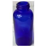 Beautiful Blue Collection - Blenko Cabbage Leaf Bowl, Godinger 2 Tier Bowl Stand, Jeanette Pedestal Covered Dish, Murano Style Fish Bowl and Cobalt Blue Jar