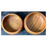 Set of 8 Vintage Good-Wood 6" Teak Bowls from Thailand & Monkeypod Tray Philippines