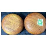 Set of 8 Vintage Good-Wood 6" Teak Bowls from Thailand & Monkeypod Tray Philippines