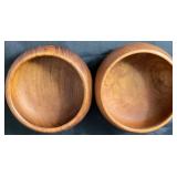Set of 8 Vintage Good-Wood 6" Teak Bowls from Thailand & Monkeypod Tray Philippines