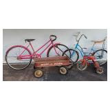 Vintage Bicycle, Trike and Radio Flyer Wagon Bundle