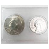 1964 5 coin date set in plastic holder