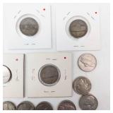 3) silver war nickels plus assortment of common Buffalo and  early Jefferson nickels