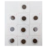 10  different date Indian Head Cents 1892-1908