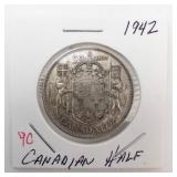 1942 Canadian Silver Half Dollar