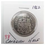1962 Canadian Silver Half Dollar