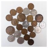 1 bag of misc. Canadian large cents, small cents and nickels. Circa Teens thru 50