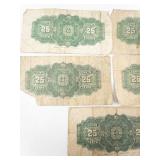 Canadian Fractional Currency : 4) Dominion of Canada 25 cents 1900. Worn condition