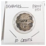 Commonwealth of the Bahama Islands 9 piece 1971 proof set.  2.8723 oz  total silver weight
