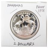 Commonwealth of the Bahama Islands 9 piece 1971 proof set.  2.8723 oz  total silver weight