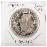 Commonwealth of the Bahama Islands 9 piece 1971 proof set.  2.8723 oz  total silver weight