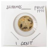 Commonwealth of the Bahama Islands 9 piece 1971 proof set.  2.8723 oz  total silver weight