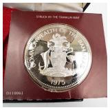 Commonwealth of the Bahama Islands 1975 10 dollar proof.  1.5 oz  total silver weight