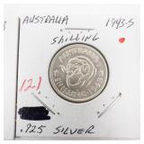 Australia silver: 1943-S 1 Shilling, 1943 3 pence