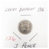 Great Britian silver: 1916 3 pence