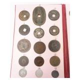 Japanese coin collection book 1 of 3: 35 different coins mounted in album