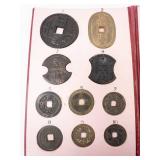 Japanese coin collection book 2 of 3: 22 different coins mounted in album
