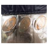 1 pressed penny collection in album:  17 pieces from various vacation spots