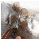 1 pressed penny collection in album:  17 pieces from various vacation spots