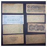 1 Envelope of replica Confederacy currency.