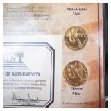 an assortment of 6 various gold plated coins: 3 IHP