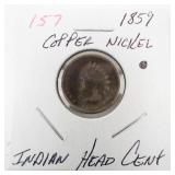 1859 Copper Nickel Indian Head Cent first year issue