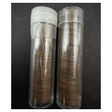 2 rolls of mixed date wheat cents