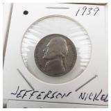 1 assortment of 6 different early nickels:  2) liberty,  3) buffalo plus 1939 Jefferson
