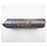 1 roll of 40 silver war nickels mixed dates, approx. 2 1/4 oz silver content