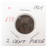 1864 civil war era 2 cent piece