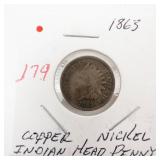 1863 copper nickel Indian Head Cent