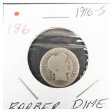 1916-S Barber Dime