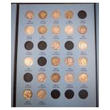 1 Mercury Dime collection in folder: 32 different dates and mint marks 1918 thru 1945