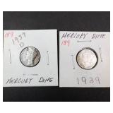 1937-D, 1939 Mercury dimes