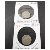 1959-D 1962-D Roosevelt dimes